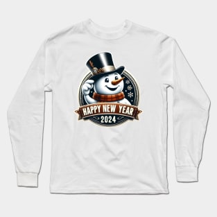 Frosty's Holiday Magic: Celebrate Christmas and Ring in the New Year with Whimsical Designs! Long Sleeve T-Shirt